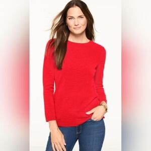 Talbots Pure Cashmere Size Medium EUC Red Sweater PTP 20 Length 23 Medium P